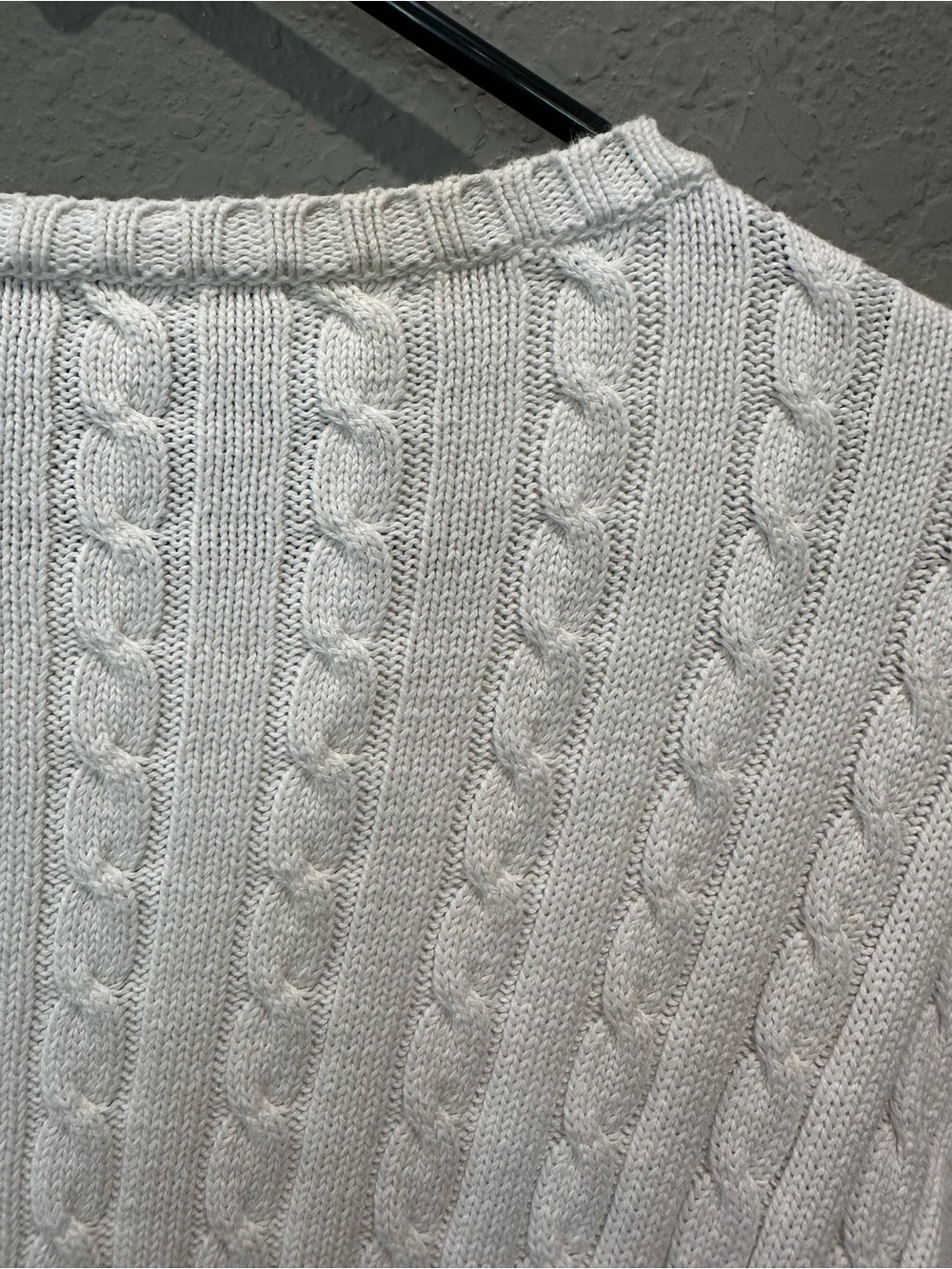 Lauren Ralph Lauren Cotton Cable Knit White Sweater Women’s Sz XL - Picture 9 of 11